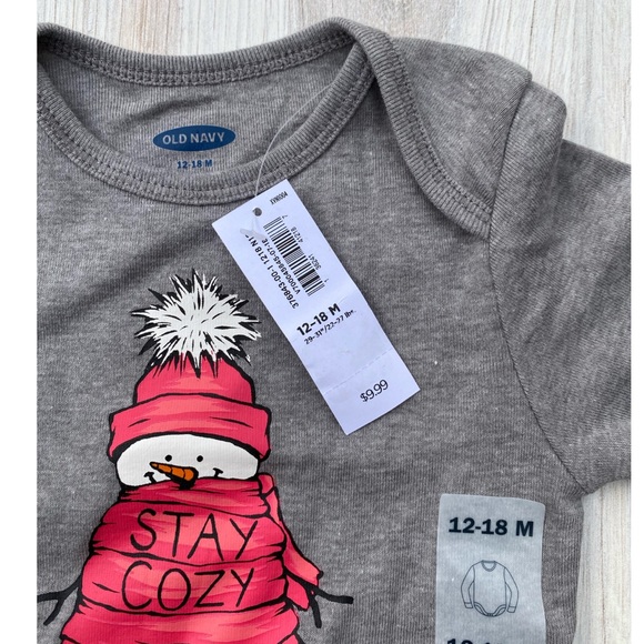 NWT Snowman "Stay Cozy" Onesie - Size 12-18M ⛄️ - Picture 2 of 3